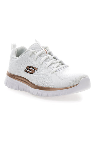Weiße Mesh-Schuhe mit Memory Foam Skechers Graceful Get Connected