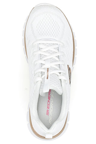 Weiße Mesh-Schuhe mit Memory Foam Skechers Graceful Get Connected