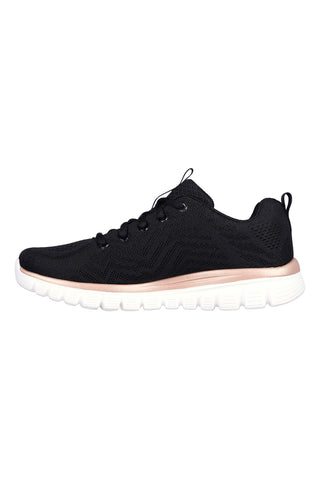 Schwarze Sneakers aus Mesh mit Memory Foam Skechers Graceful Get Connected R-Sport