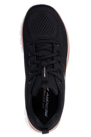 Schwarze Sneakers aus Mesh mit Memory Foam Skechers Graceful Get Connected R-Sport