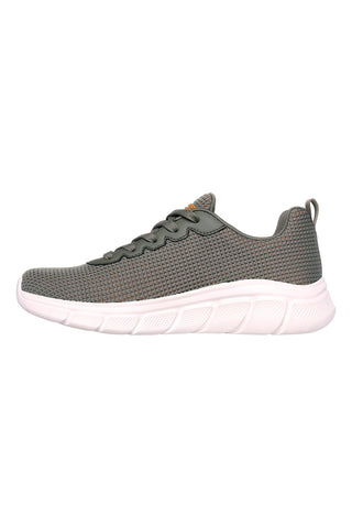 Olivefarbene Sneakers aus Strick mit veganem Memory Foam Skechers BOS BOBS SPORT WOMENS