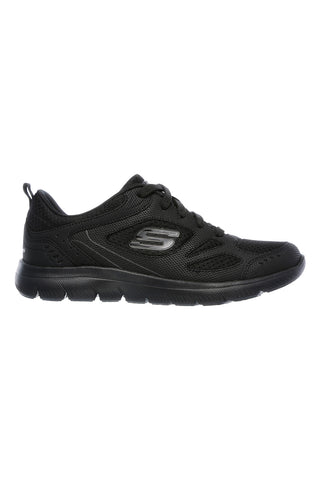 Schwarze Sneakers aus Leder und Mesh mit Memory-Foam-Einlegesohle Skechers Summits Suited