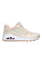 Beige Sneaker mit Mesh-Einsätzen und Luftpolster Skechers UNO Inside Matters