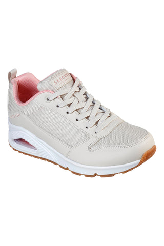 Beige Sneaker mit Mesh-Einsätzen und Luftpolster Skechers UNO Inside Matters