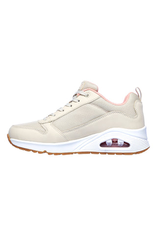 Beige Sneaker mit Mesh-Einsätzen und Luftpolster Skechers UNO Inside Matters