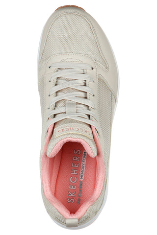 Beige Sneaker mit Mesh-Einsätzen und Luftpolster Skechers UNO Inside Matters