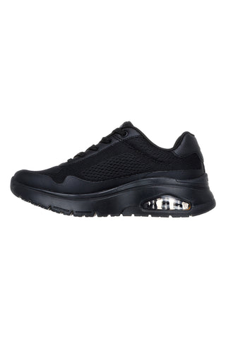 Black mesh sneakers with air sole and Memory Foam Skechers Uno Flex Spring On Air