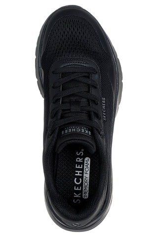 Black mesh sneakers with air sole and Memory Foam Skechers Uno Flex Spring On Air