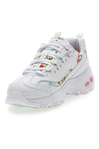 Weiße, mehrfarbige Sneakers Memory Foam Skechers D'lites Blooming Fields