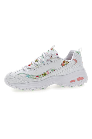 Weiße, mehrfarbige Sneakers Memory Foam Skechers D'lites Blooming Fields
