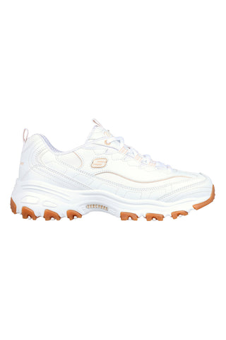 Sneaker da Donna Bianca con suola gum e Memory Foam Skechers D’Lites Good Neutral