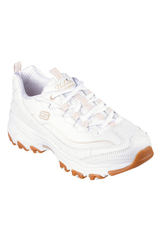 Sneaker da Donna Bianca con suola gum e Memory Foam Skechers D’Lites Good Neutral