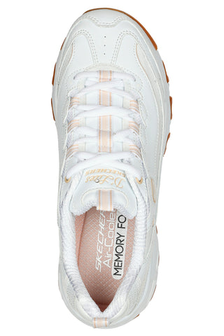 Sneaker da Donna Bianca con suola gum e Memory Foam Skechers D’Lites Good Neutral