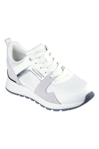Weiße und graue Sneaker mit Memory-Schaum von Skechers Runway Posh Gal