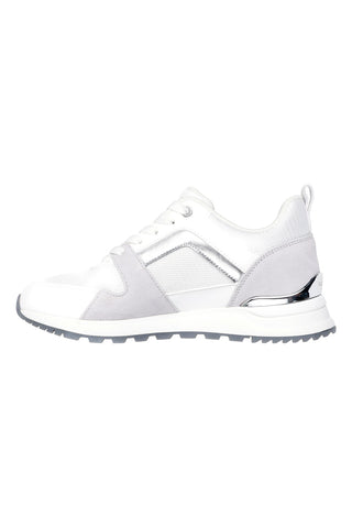 Weiße und graue Sneaker mit Memory-Schaum von Skechers Runway Posh Gal