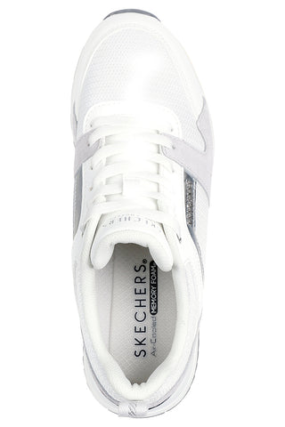 Weiße und graue Sneaker mit Memory-Schaum von Skechers Runway Posh Gal