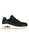Schwarze Sneakers mit Mesh-Einsätzen und Luftpolster Skechers UNO Inside Matters