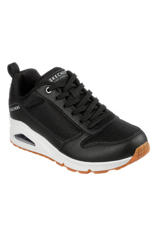 Schwarze Sneakers mit Mesh-Einsätzen und Luftpolster Skechers UNO Inside Matters