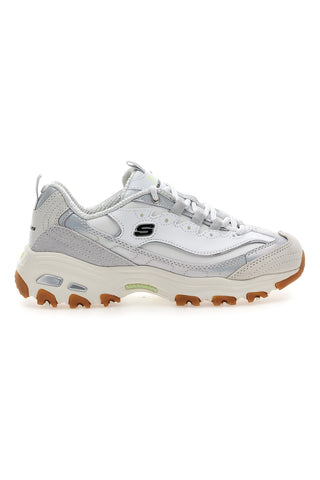 Scarpe bianche con inserti iridescenti e Memory Foam Skechers D'Lites Dazzling Shine