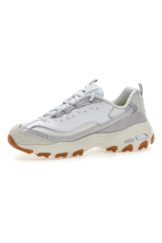 Scarpe bianche con inserti iridescenti e Memory Foam Skechers D'Lites Dazzling Shine