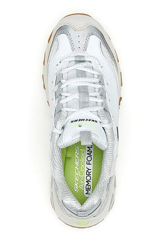 Scarpe bianche con inserti iridescenti e Memory Foam Skechers D'Lites Dazzling Shine