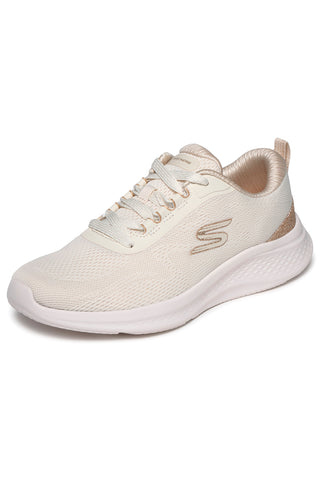 Beige Turnschuhe mit goldenen Details und Memory Foam Skechers Skech-Lite Pro 2.0 Brilliant Shimmer