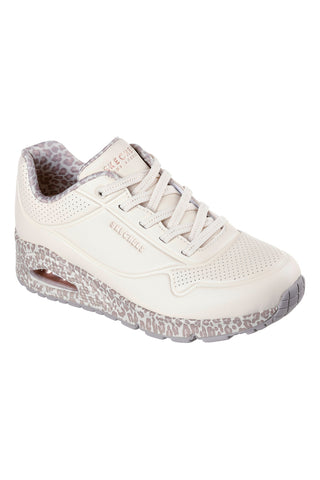 Sneakers leopardate con suola ad aria e lacci fissi Skechers UNO Safari Time