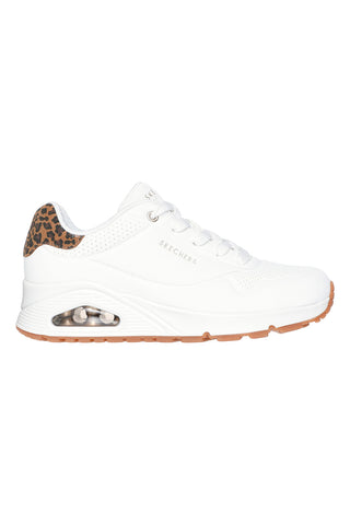 Sneakers bianche con memory foam e dettagli leopardati Skechers Uno Jungle Nite