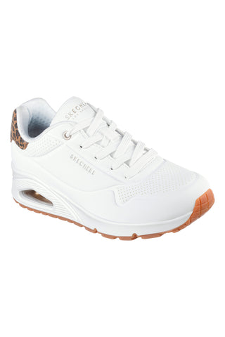 Sneakers bianche con memory foam e dettagli leopardati Skechers Uno Jungle Nite