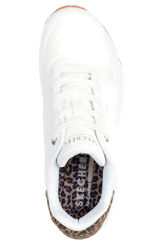 Sneakers bianche con memory foam e dettagli leopardati Skechers Uno Jungle Nite