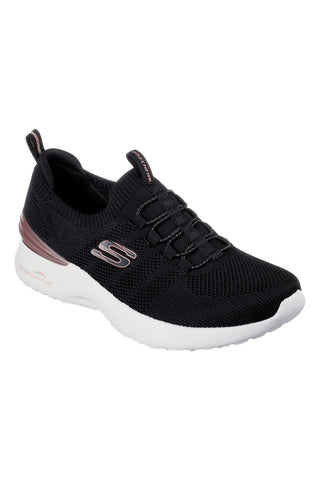 Schwarz stricken Turnschuhe mit Skech-Air und Memory Foam Skechers Skech-Air Dynamight Perfect Steps
