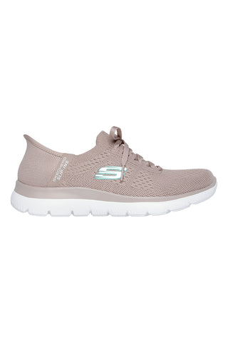 Scarpe slip ins taupe in knit Skechers Summits new daily