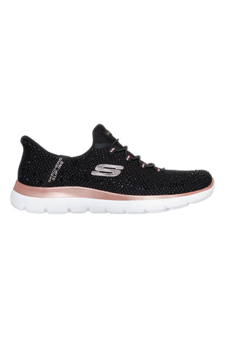 Schwarz Glitzer Turnschuhe mit Memory Foam Skechers Summits Brilliant Shine