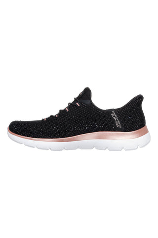 Schwarz Glitzer Turnschuhe mit Memory Foam Skechers Summits Brilliant Shine