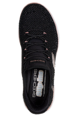 Schwarz Glitzer Turnschuhe mit Memory Foam Skechers Summits Brilliant Shine