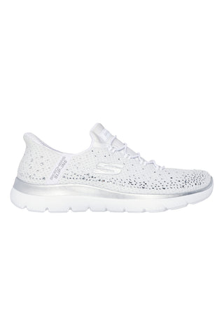Scarpe slip ins bianco con strass in mesh Skechers Summits brilliant shine