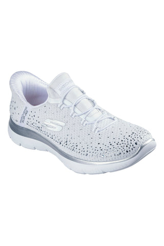 Scarpe slip ins bianco con strass in mesh Skechers Summits brilliant shine