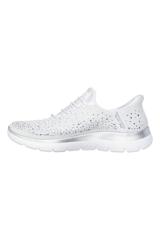 Scarpe slip ins bianco con strass in mesh Skechers Summits brilliant shine