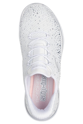 Scarpe slip ins bianco con strass in mesh Skechers Summits brilliant shine