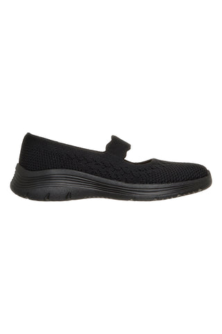 Schwarz gestrickte Ballettschuhe Skechers BEDFORD CHEERFUL GLOW