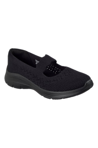 Schwarz gestrickte Ballettschuhe Skechers BEDFORD CHEERFUL GLOW