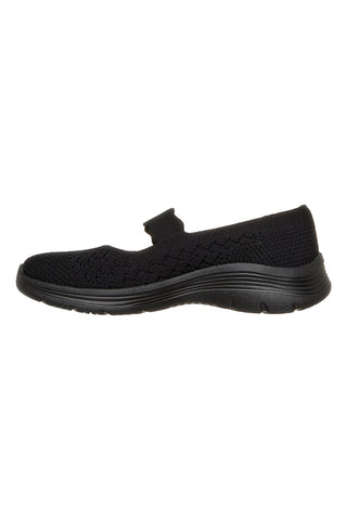 Schwarz gestrickte Ballettschuhe Skechers BEDFORD CHEERFUL GLOW