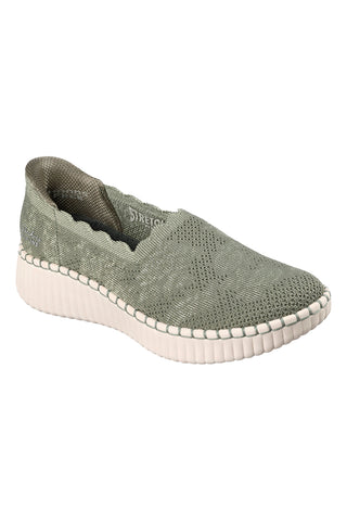 Olivgrüner Slipper aus perforiertem Strick Skechers WILSHIRE BLVD TRUE CHARM