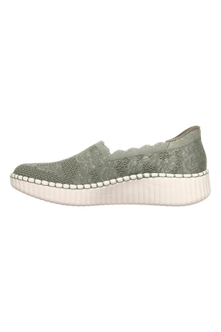 Olivgrüner Slipper aus perforiertem Strick Skechers WILSHIRE BLVD TRUE CHARM