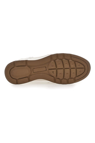 Beige Weißes Leder Slipper Turnschuhe Prima riga 24564GLAM