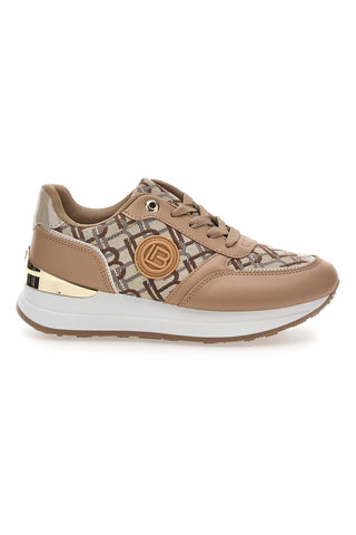 Beige Turnschuhe mit dunkelbeigen Details Laura Biagiotti 9625
