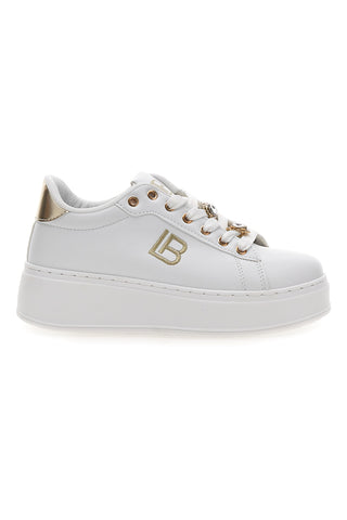Sneakers bianche con charm gioiello e fondo alto Laura Biagiotti 9622M