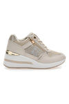 Beige Turnschuhe mit goldenem Einsatz Laura Biagiotti 9655