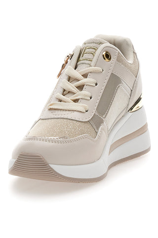 Beige Turnschuhe mit goldenem Einsatz Laura Biagiotti 9655