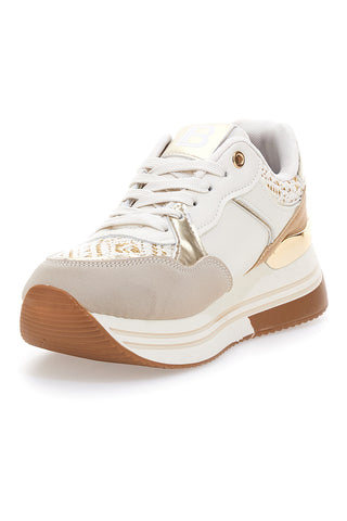 Sneakers beige con strass oro Laura Biagiotti 9640